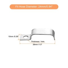 20Pcs Pipe Strap, 304 Stainless Steel Pipe Support Strap Fit for 15/16in(24mm)