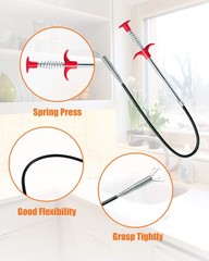 Hair Drain Clog Remover Tool &ndash; 6 &times; 25Inch Sink Snake + 1 &times; 24Inch Drain Clean&hellip;