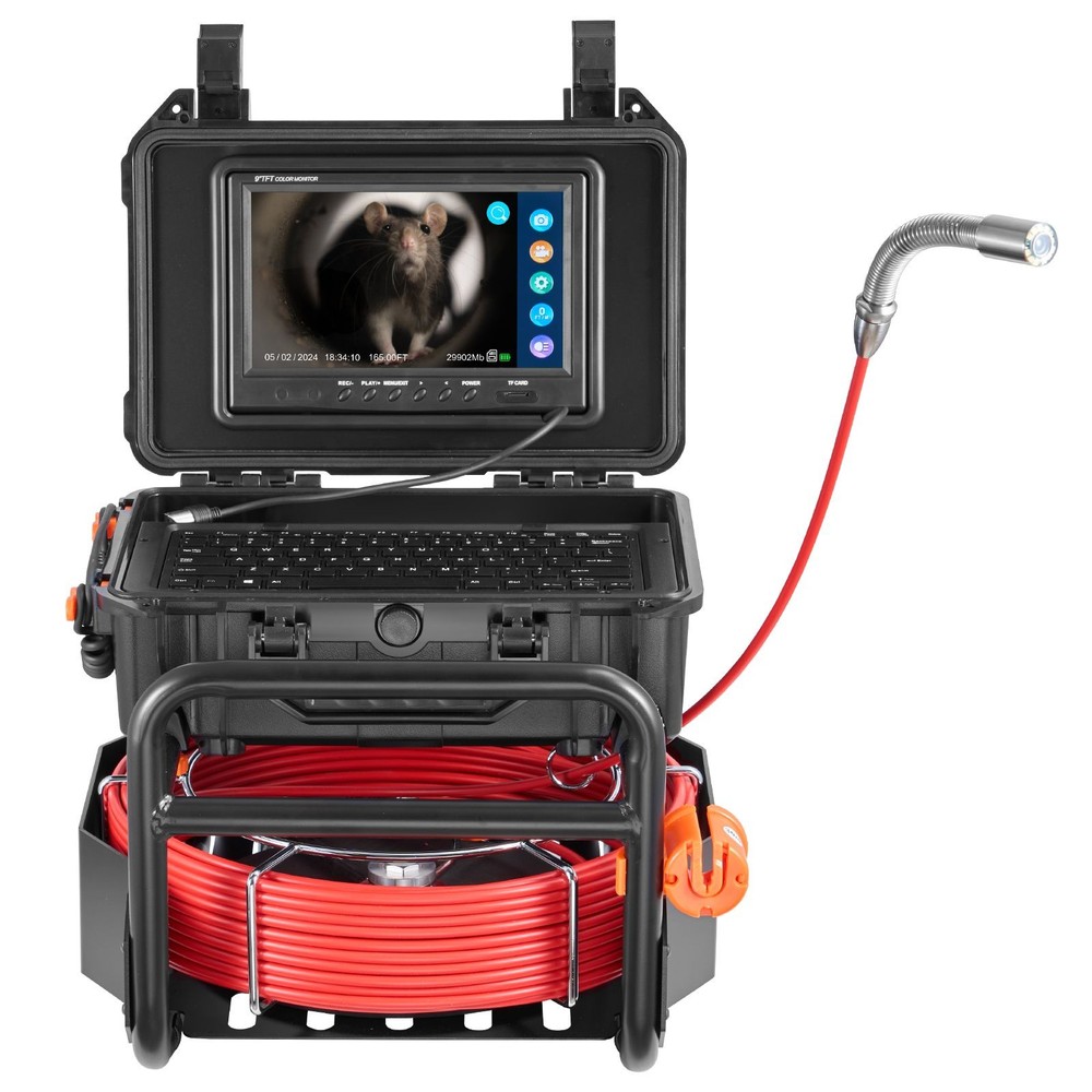 Sewer Drain Camera 165ft Self-Leveling 9in HD Screen