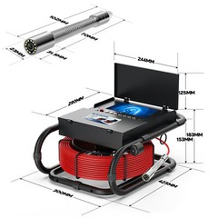50M Sewer Drain Pipe Inspection Camera with 23mm Endoscope Probe 7&Prime; DVR Recorder