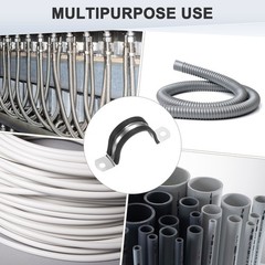 20-Pack Cable Clamps, 42 mm 304 Stainless Steel Rubber U Shape for Tube