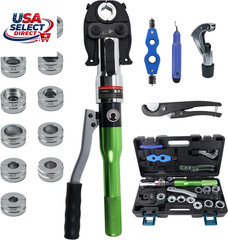 Pipe Press Tool with 11 Dies for Copper & PEX Crimping