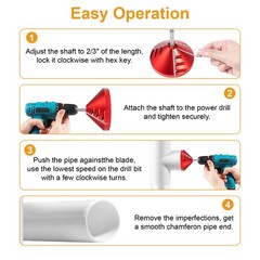 2-in-1 PVC Pipe Chamfer & Deburr Tool Manual Pipe Reamer 0.92&ndash;3.89&Prime;OD CPVC Pipe