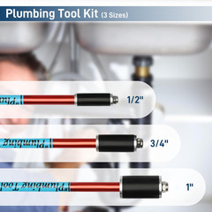 Professional Plumbing Plug Tool Kit for Quick Pipe Repairs &ndash; 3 Tools Included