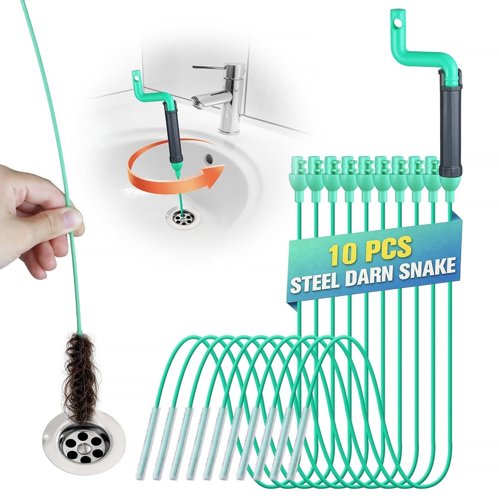 Drain Clog Remover Tool, 30-Inch Hair Remover, Plumbing 30-Inch, green