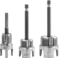 3Pcs PVC Pipe Threader Kit 1/2&Prime; 3/4&Prime; 1&Prime; NPT, Integrated Internal & External Pipe