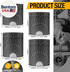 4 Piece Flexible Pipe Measuring Tool &ndash; 4 Sizes Pipe Wrap around for 1&Prime; to 48&Prime; Pi