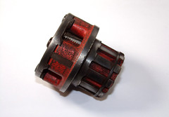 RIDGID 00R Pipe Threader Die Head Set with Ratchet, 3/4&Prime;, 3/8&Prime; & 1/4&Prime; 00-R