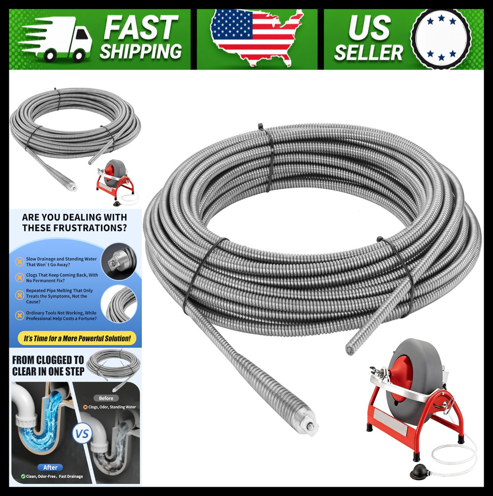 RIDGID Drain Cleaning Inner Core Cable 3/8&Prime; x 75&prime; for Drum Machines