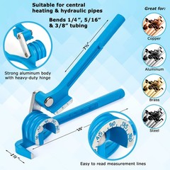 LORESO Tube Bender, Tubing Bender 0-180 Degrees Pipe Bender &ndash; 3 In 1 Copper B&hellip;