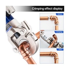 Copper Tube Fittings Hydraulic Pipe Crimping Tool with 1/2&Prime;,3/4&Prime; and 1&Prime; Jaw C&hellip;