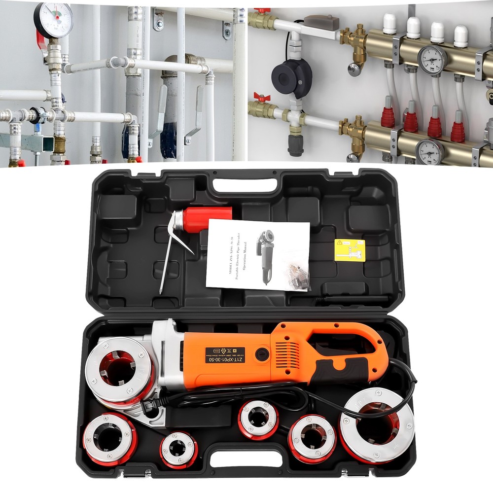2300W Electric Pipe Threader Pipe Threading Machine 6 Dies 1/2-2&Prime; HD Pipe Cutter