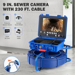 9 Inch Self-Leveling Sewer Camera 70m/230ft Pipe Inspection Camera 12 LED Lights
