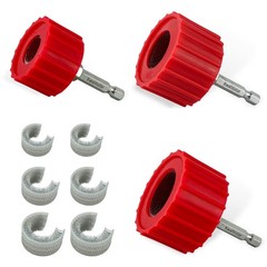 [3-Size/9Pc] Copper Pipe Cleaner Set for Drill, 1/2, 3/4, & 1-Inch