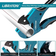 Libraton PVC Pipe Cutter, Up to 2-1/2&Prime;, Ratchet Cutter Heavy-Duty, Pex&hellip;