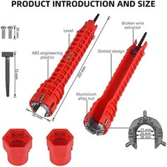 8 in 1 Faucet Sink Installer Multi Tool Pipe Wrench Plumbing for Kitchen Bathroo