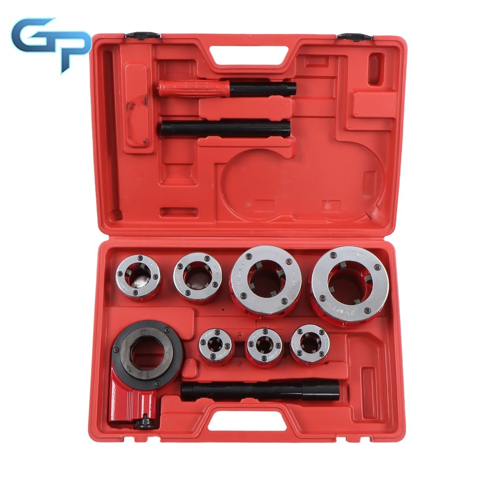 3/8&Prime; To 2&Prime; Dies Set 7 Size BSPT Pipe Threader W/ Handle Pipe Threader Threading