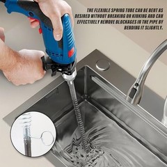 20ft x 1/2&Prime; Drain Cleaning Cable with 6 Cutters, Manual & Powered Adapters, Sewe