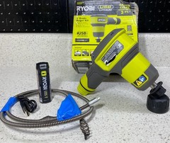 RYOBI Cordless Drain Auger with 2.0Ah USB Lithium Battery and Charging FVPC55K