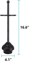 Blue Donuts Toilet Plunger with Holder for Bathroom, Multi Drain Black