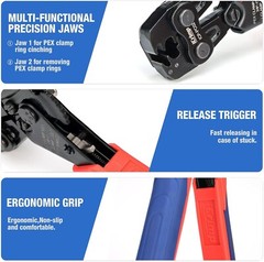 Icrimp PC-PC02KIT PEX Clamp Crimping Tool Kit with 1/2 Inch(20 Pack) and 3/4 Inc