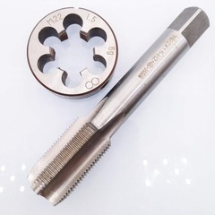 M22 x 1.5mm Tap and Die Set &ndash; 117mm Tap Length, 45mm Die OD &ndash; Metric Thread