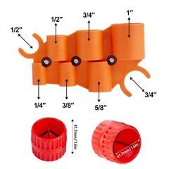 1/4&rdquo; &ndash; 1&rdquo; Depth Gauge with 2Pcs Pipe Deburring Tools Kit, 1/8&rdquo; to 1-5/8&rdquo; Inn