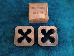 VTG SEARS CRAFTSMAN 5510 1/4-R and 1/2-NPT Plumbing Tool Pipe Dies USA.
