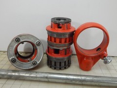 Ridgid Ratchet 12-R Pipe Threader Die Head lot 3/4&Prime;, 1 & 2&Prime;, 2&prime; Bar
