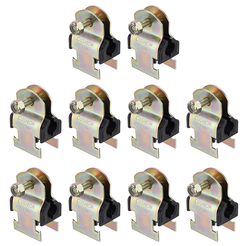 10 Pcs Rubber Cushion Strut Clamps, 1/2&Prime; OD Carbon Steel Pipe Strut Clamp