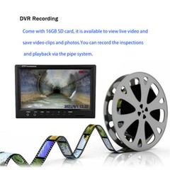 20M 1000TVL Sewer Pipe inspection Camera 512hz Self-leveling Meter Counter DVR