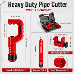 CT-888 Multi-Functional Pipe Cutter Set, Heavy Duty Pipe Cutter Kit with 1/8&Prime;-7/