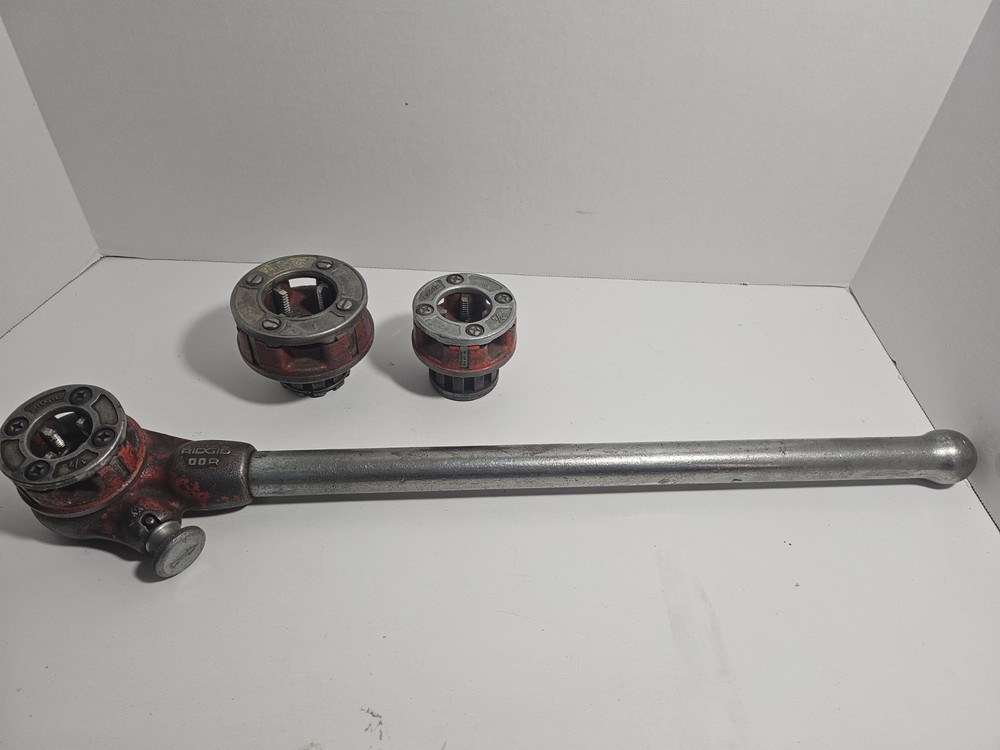 Ridgid Die Ratchet Head OO-R with 1&Prime; .75&Prime; .5&Prime; Heads Tested Working