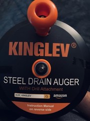 KINGLEV Drain Auger Steel Cable 25ft with Drill Attachment