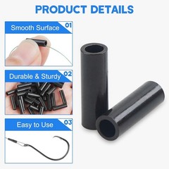 Fishing Crimps Single Barrel Crimp Sleeves Black Oxidized Copper Tube Crimping S