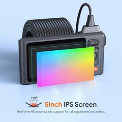 Waterproof 1080P Industrial Borescope with 50FT Cable & 5-Inch IPS Display