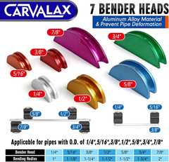 CARVALAX Blue Pipe Tube Bender Set, No Reverse, for 1/4&rdquo; to 7/8&rdquo; O.D | Lite