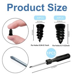 61 PCS Tire Repair Screws, Professional Tire Plugs Screw Type with a Screwdri&hellip;