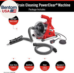 55808 Powerclear 120-Volt Drain Cleaning Machine Kit for Tubs, Showers, and Sink