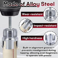 3 Pcs PVC Pipe Threader, Bolt Extractor, Drill-Compatible Pipe Tapping Tool | 1/