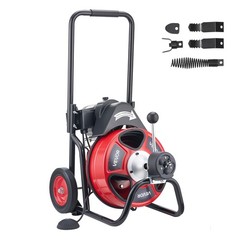 VEVOR Drain Cleaner Machine Electric Drain Auger 75 FT x 1/2 In Auto Feed