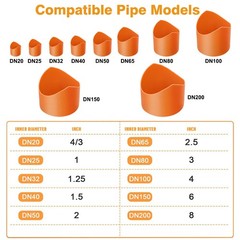 10x Pipe Saddle Template Cutting Guide for Pipe Layout Welding Tool DN20-200mm