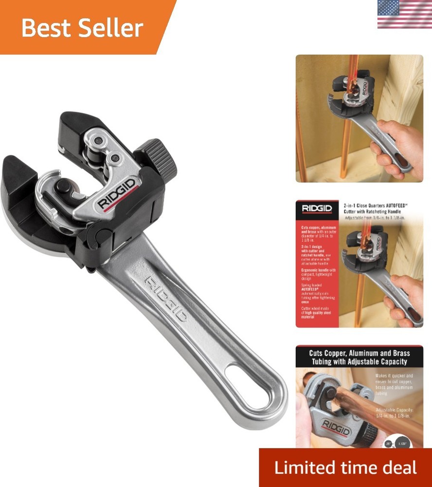 Ridgid 32573 Model 118 2-in-1 Tubing Cutter for 1/4&Prime; to 1-1/8&Prime; Metal, Auto Feed