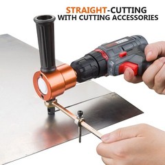 Effortless Metal Cutting Drill Attachment with Extra Punch & Die &ndash; Sheet Nibbler