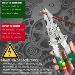Multifunctional 18-in-1 Folding Wire Stripper Pliers with Voltage Detector & Cri