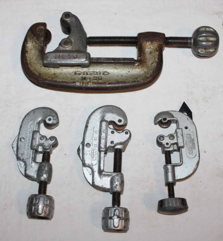 4 RIDGID & CRAFTSMAN Tubing Cutters No. 20, 15, 10 and 9-5533