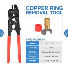 IWS-1807CN PEX Crimping Tool Kit with PEX Crimpers, PEX Tubing Cutter, Copper