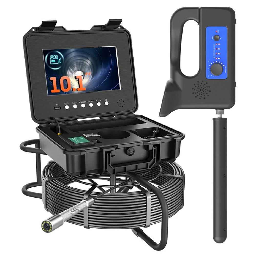 100FT 5mm Sewer Camera 10.1 Inch + Locator