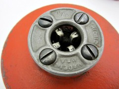 Ridgid Tools No. 12R Manual Ratcheting Pipe Threader & 4 Die Heads Made in USA