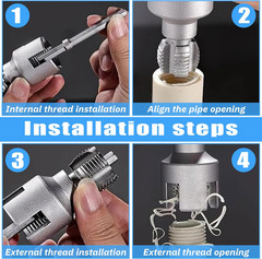 2 PCS 2-in-1 PVC Pipe Threader Kit, Dual Function Integrated Internal & Exter&hellip;